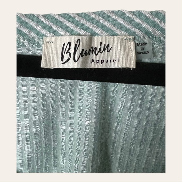 0439W. BLUMIN APPAREL TANK TOP 1X SAGE GREEN AND WHITE STRIPES - Picture 5 of 9
